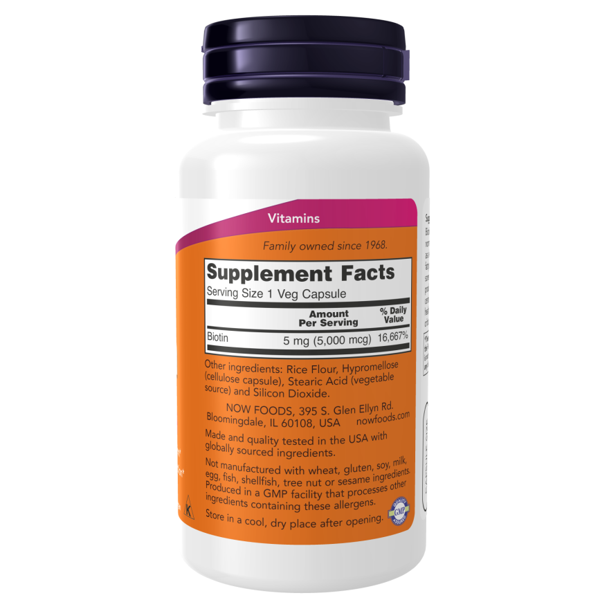 Now Foods Biotin 5000 mcg - 60 Vcaps®