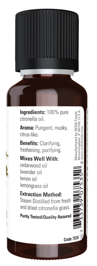 NOW Foods Citronella Essential Oil  1 oz  100% Pure