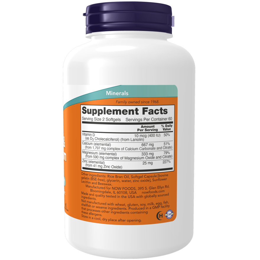 NOW Foods Calcium / Magnesium  + Vitamin D - 120 Softgels