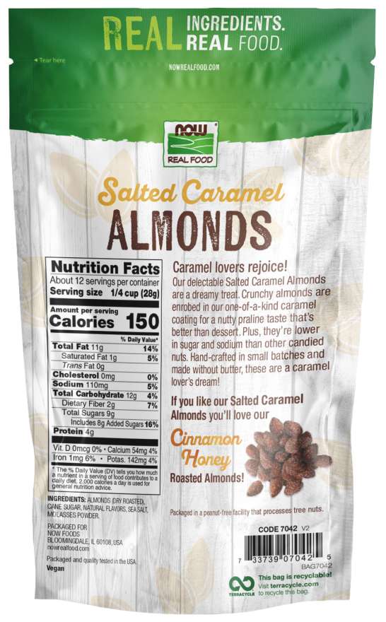 NOW FOODS Almonds, Salted Caramel 12 oz