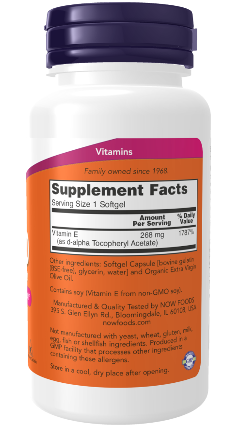 Now Foods Vitamin E 400 IU 250 Softgels