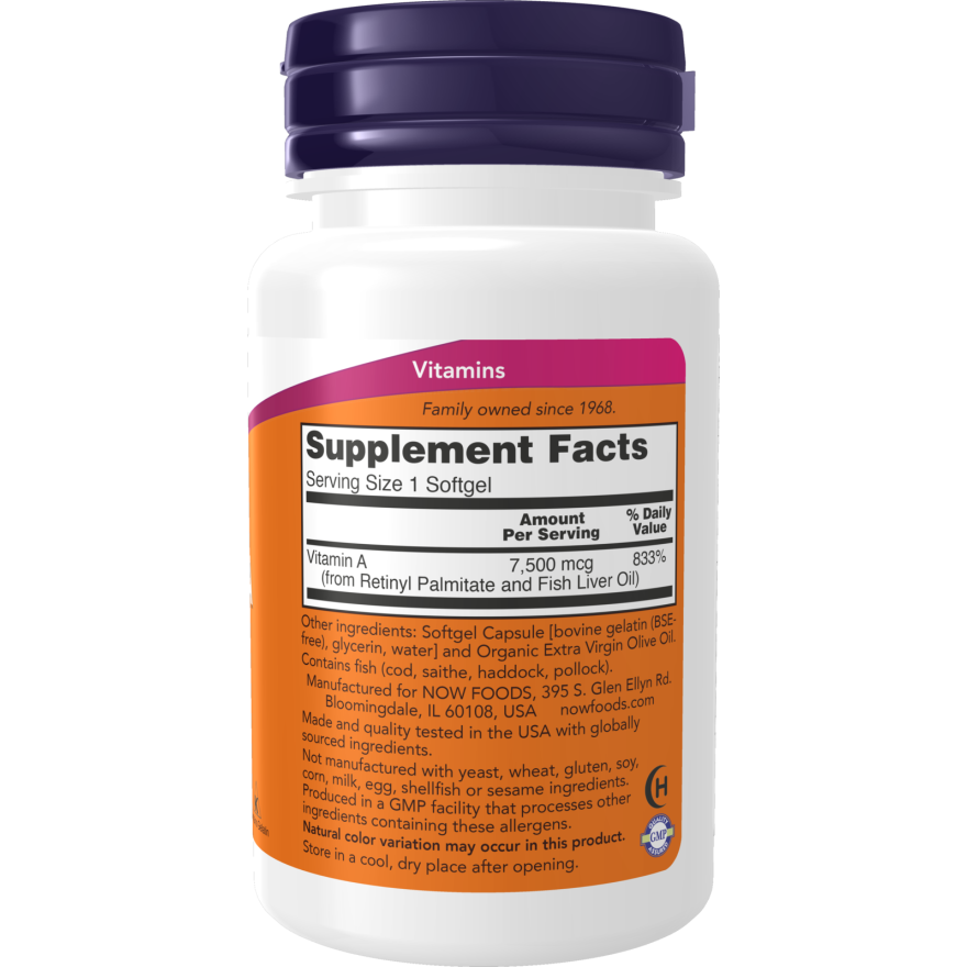 NOW Foods Vitamin A 25,000 250 Softgels