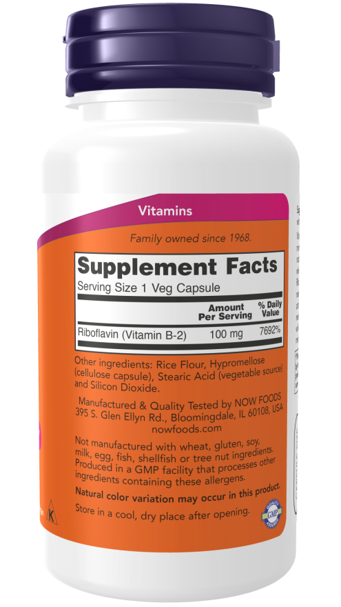 Now Foods Vitamin B-2 (Riboflavin) 100mg - 100 Caps