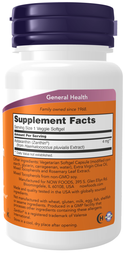 NOW Foods Astaxanthin 4 mg - 60 Softgels