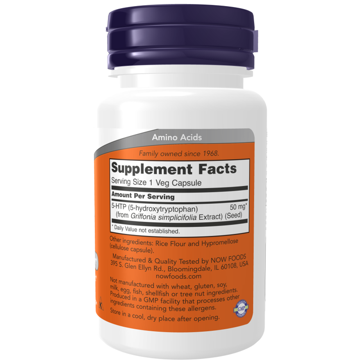 NOW Foods 5-HTP 50 mg 30 cápsulas vegetales