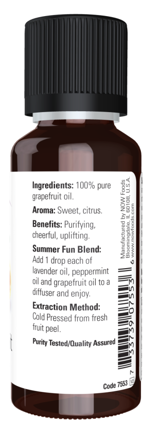 NOW Foods Grapefruit Essential Oil  1oz  100% Pure