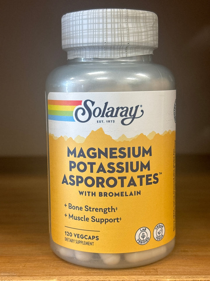 Solaray Magnesium and Potassium Asporotates with Bromelain 120 Capsules