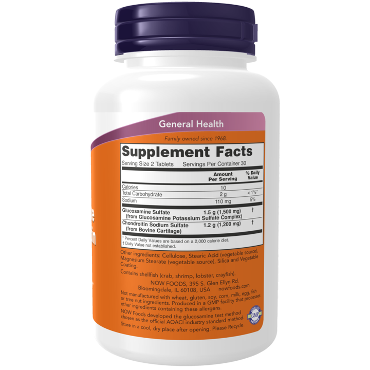 NOW Foods Glucosamine & Chondroitin Sulfate Extra Strength 240 Tablets