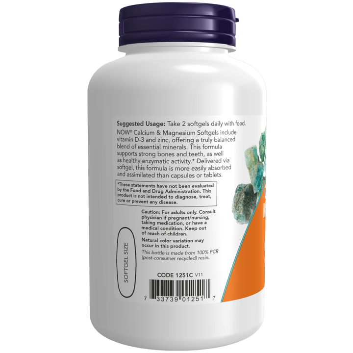 NOW Foods Calcium / Magnesium  + Vitamin D - 120 Softgels