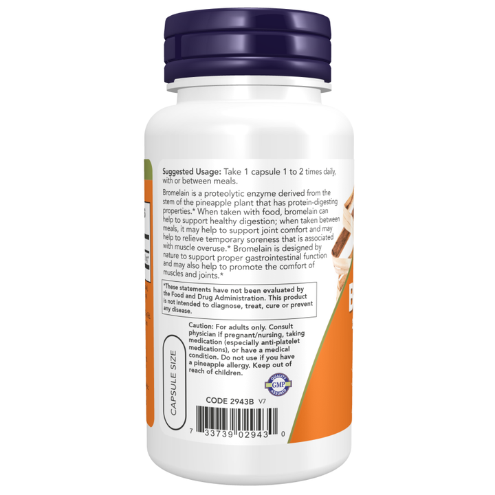 NOW Foods Bromelain 500 mg 60 Veg Capsules