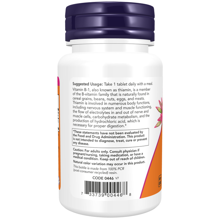 NOW Foods Vitamin B-1 100 mg 100 Tablets