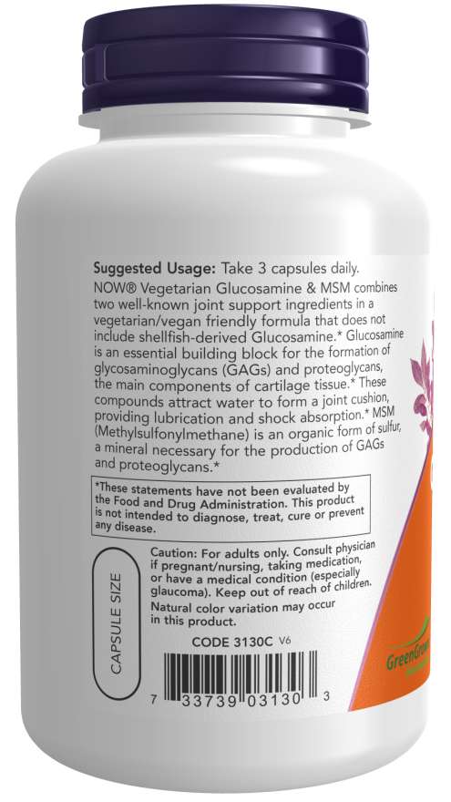 NOW Foods Vegetarian Glucosamine & MSM - 240 Vcaps