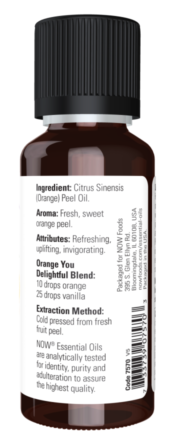 Now Foods Orange Essential Oil  1 oz  100% Pure