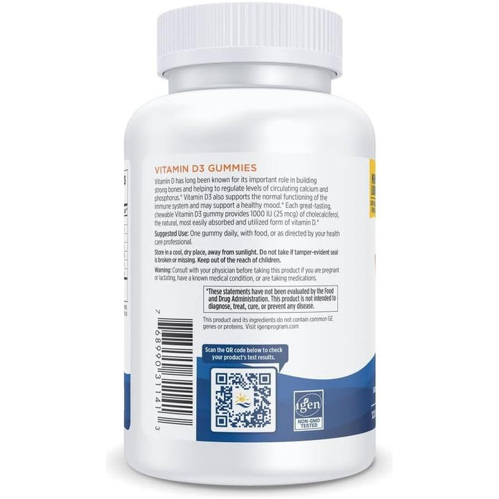 Gomitas de vitamina D3 de Nordic Naturals, 1000 UI, 120 unidades 