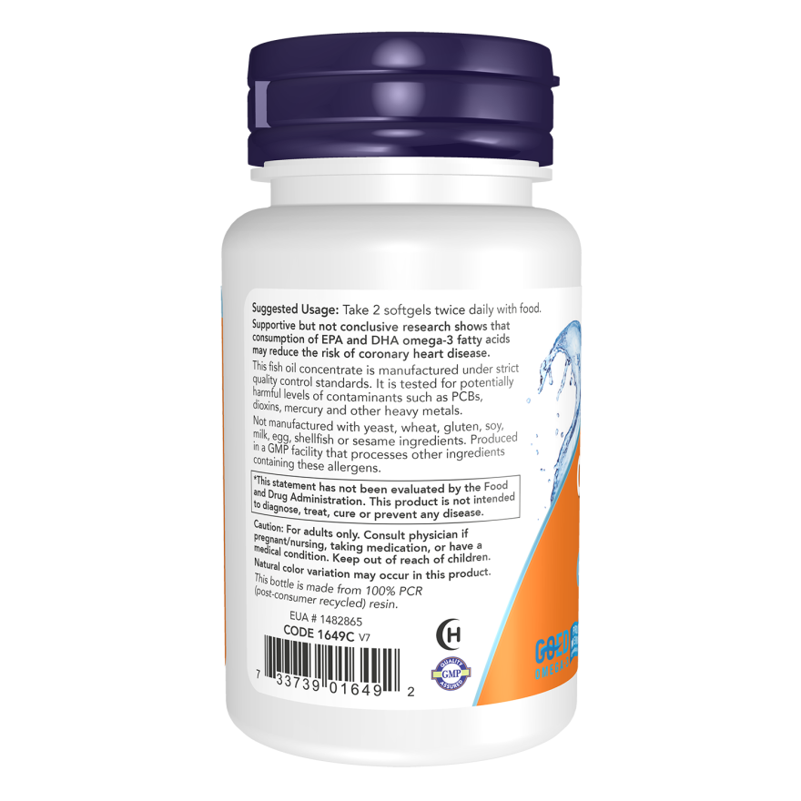 Now Foods Omega-3 Fish Oil, Molecularly Distilled 500 Softgels