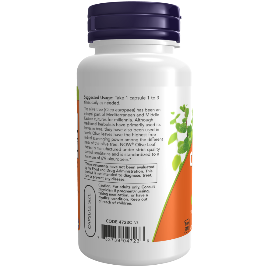 Extracto de hoja de olivo de Now Foods, 500 mg, vegetariano, 120 cápsulas vegetales