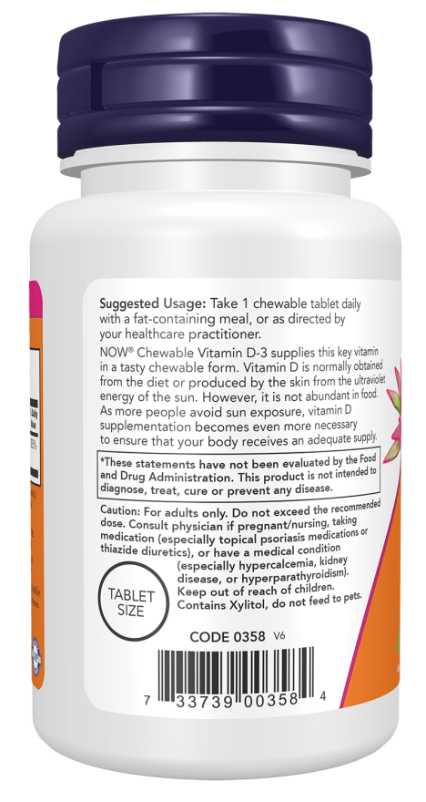 Now Foods Vitamin D-3 5,000 IU - 120 Chewables