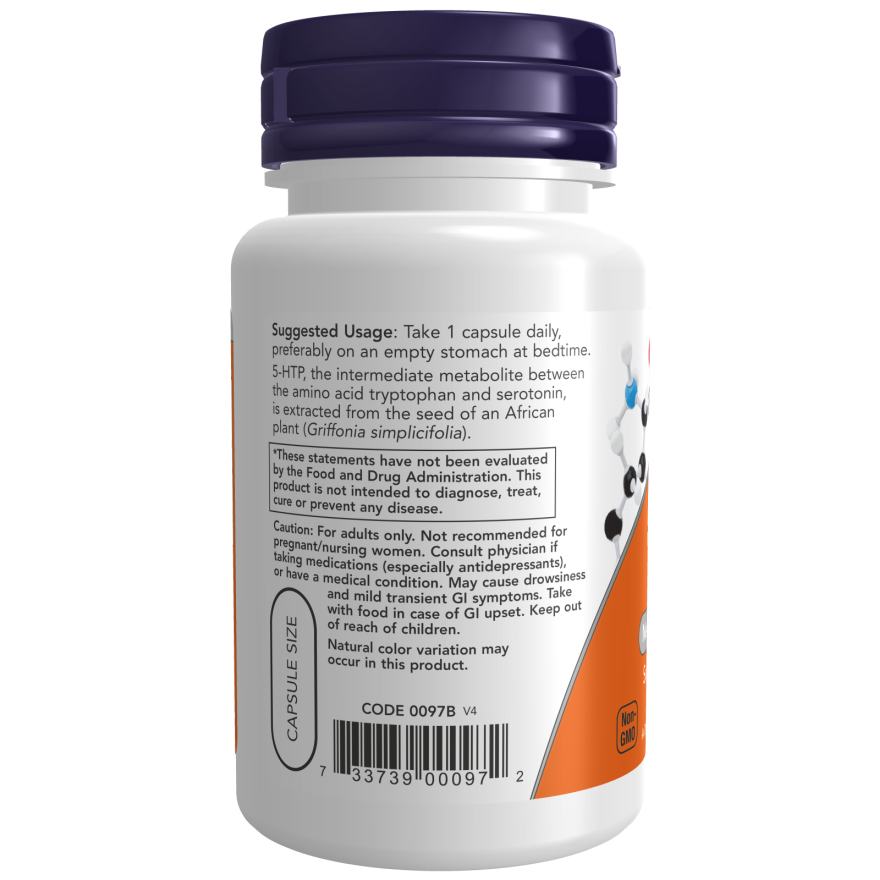 NOW Foods 5-HTP 50 mg 30 cápsulas vegetales