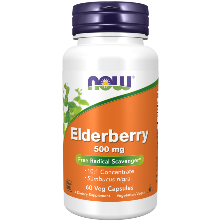 Now Foods Elderberry 500 mg 60 Veg Capsules