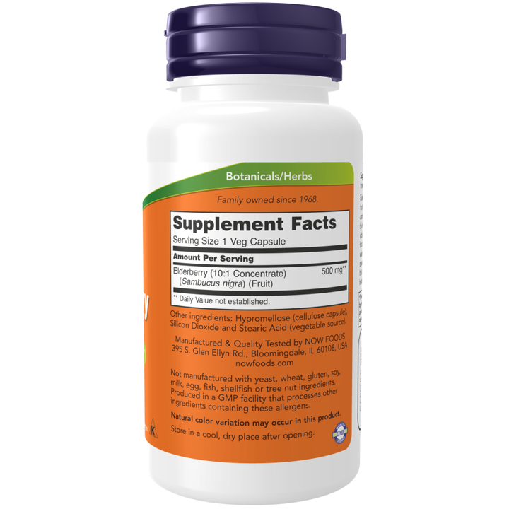 Now Foods Elderberry 500 mg 60 Veg Capsules