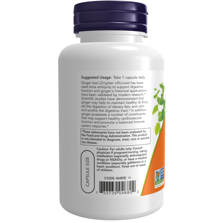 Raíz de jengibre de NOW Foods, 550 mg, 100 cápsulas