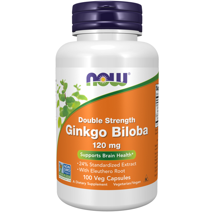 Ginkgo Biloba de NOW Foods, 120 mg, 100 cápsulas vegetales