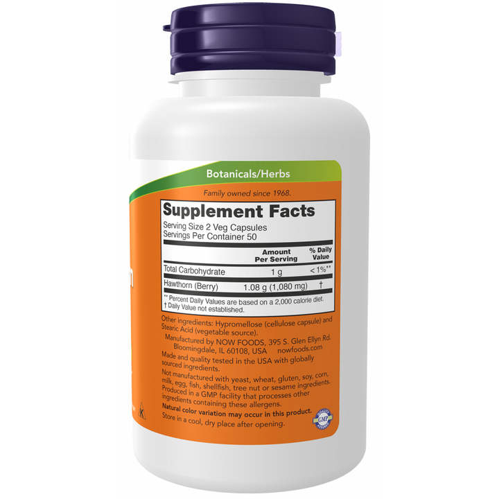 Now Foods Hawthorn Berry 540 mg 100 Veg Capsules