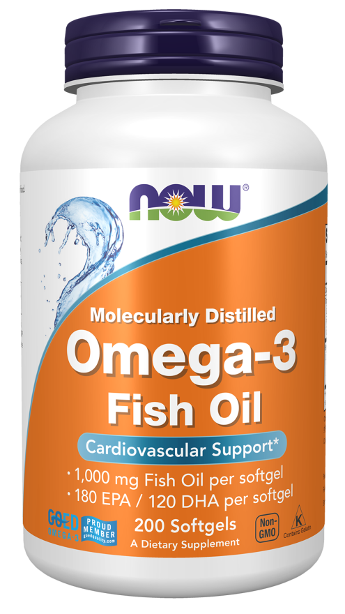 NOW Foods Omega-3 from 1000 mg of Fish Oil Concentrate - 200 Softgels