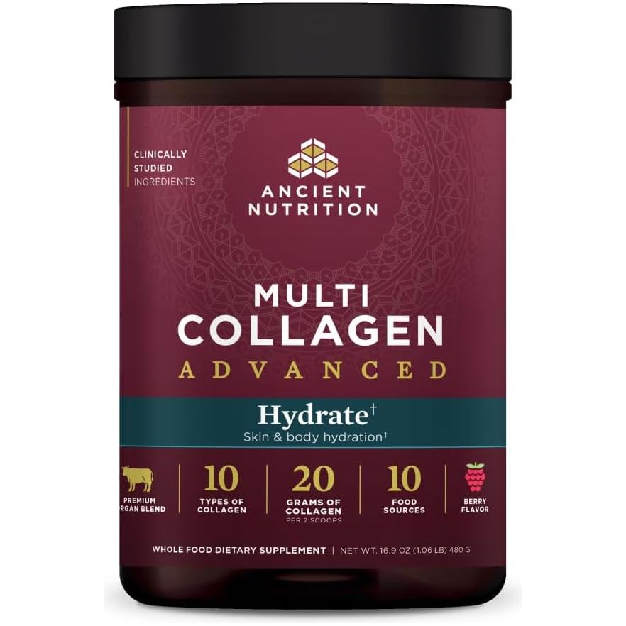 Colágeno multihidratante avanzado Ancient Nutrition, 17 oz