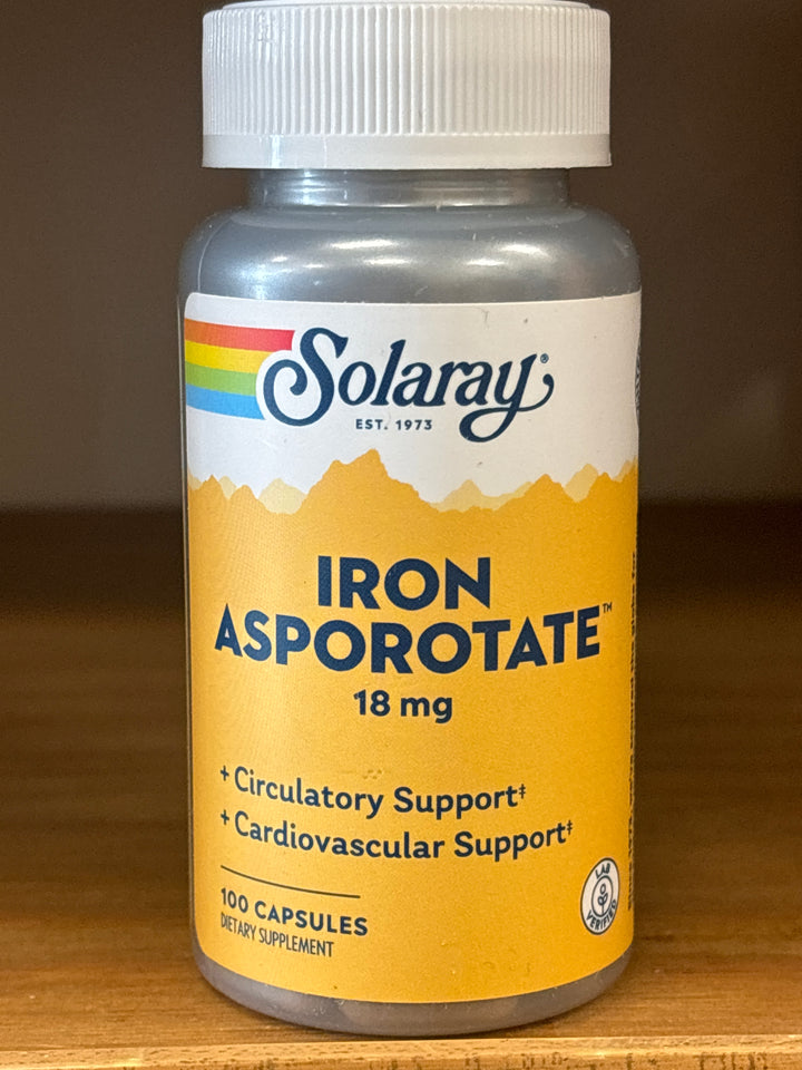 Solaray Iron Asporotate - 18 mg - 100 capsules