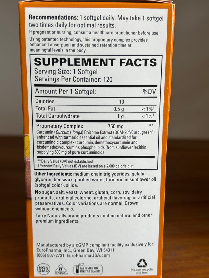 Terry Naturally CuraMed 750 mg 120 softgels