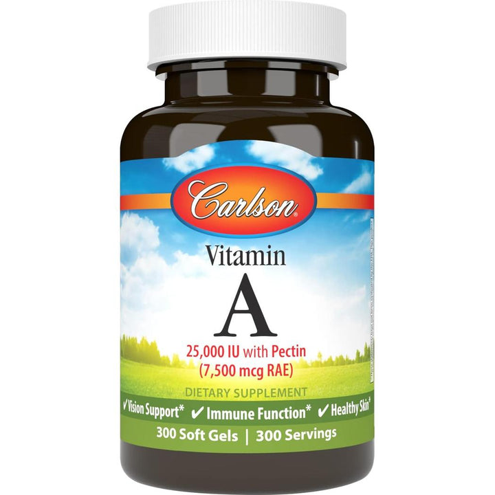 Vitamina A 25 000 UI con pectina de Carlson Laboratories, 300 cápsulas blandas