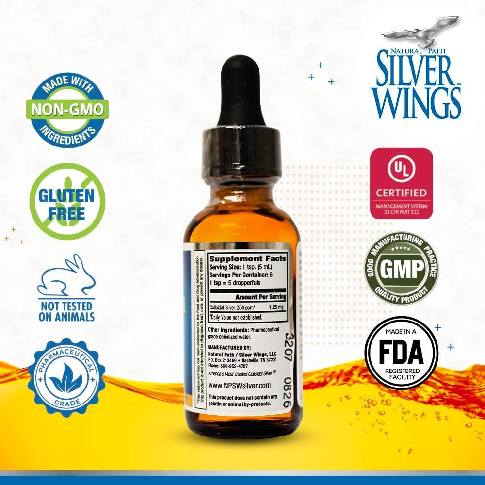 Natural Path / Silver Wings Plata coloidal 250 ppm 1 oz.