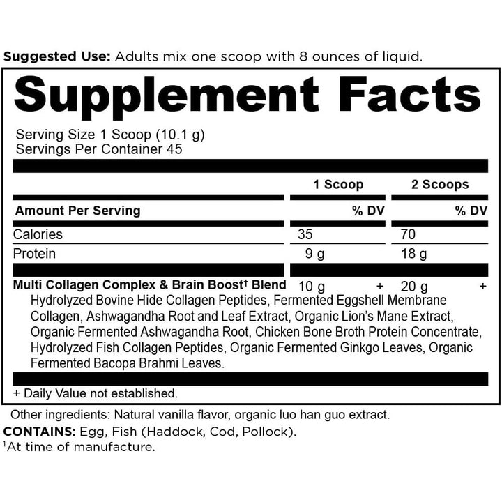 Proteína multicolágeno para reforzar el cerebro de Ancient Nutrition