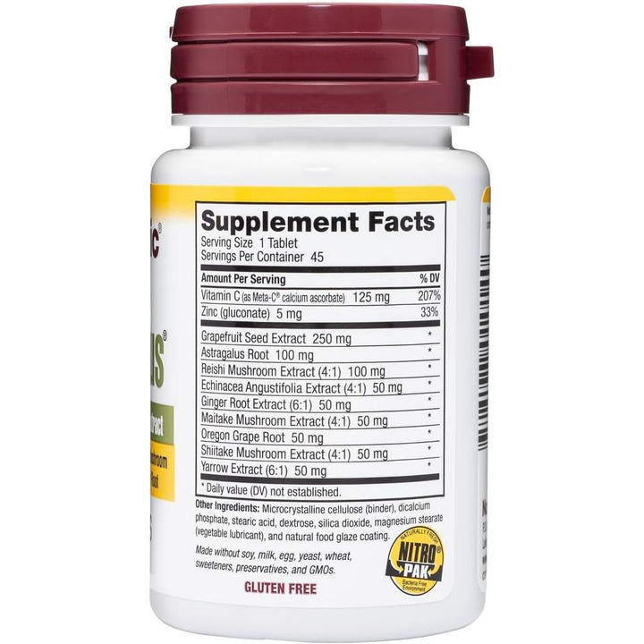 NutriBiotic Defense Plus 250 mg GSE, 45 tabletas 