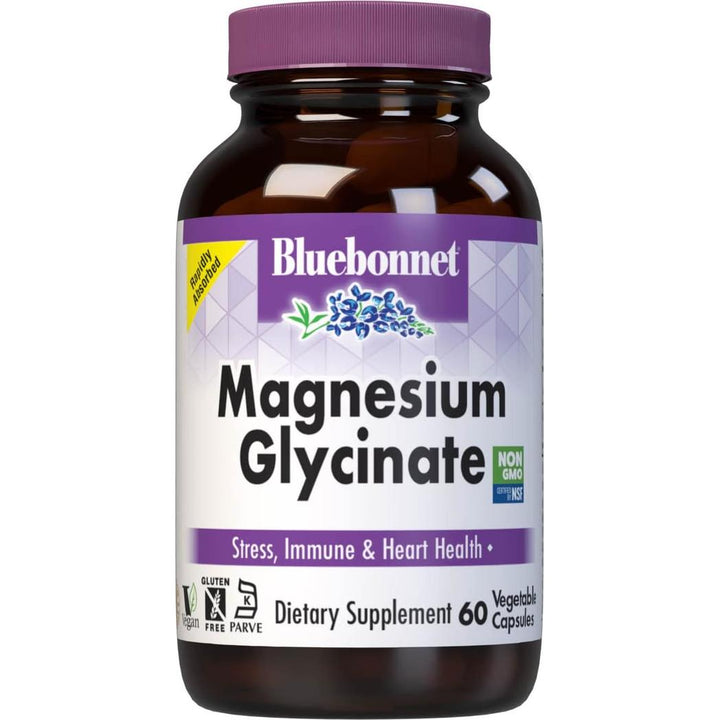 Glicinato de magnesio Bluebonnet 400 mg 60 cápsulas vegetales