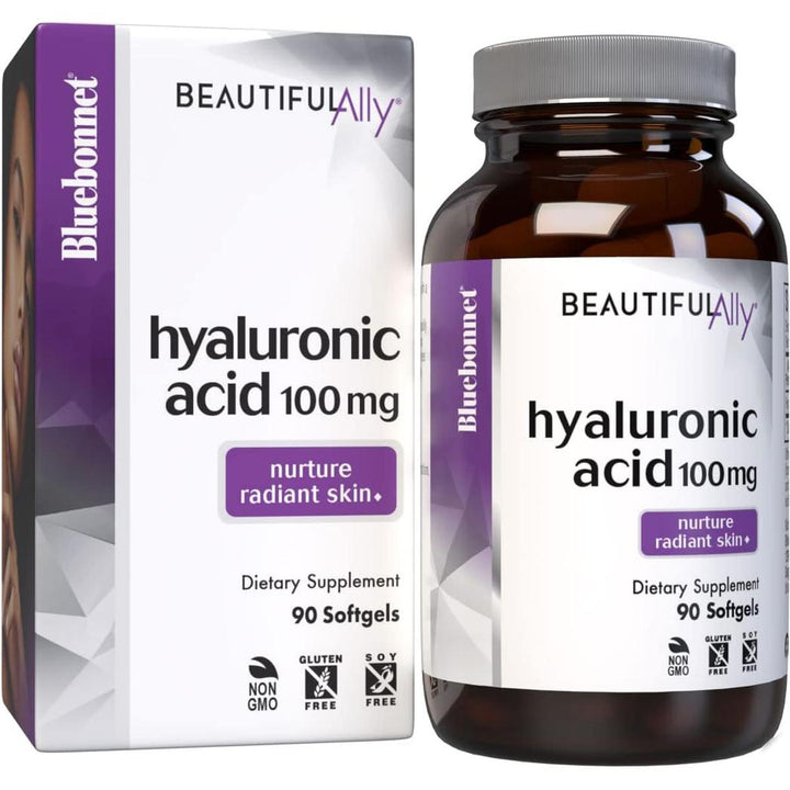 Ácido hialurónico Bluebonnet Beautiful Ally 100 mg 90 cápsulas blandas