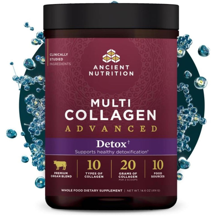 Colágeno multivitamínico desintoxicante avanzado Ancient Nutrition, 14,6 oz