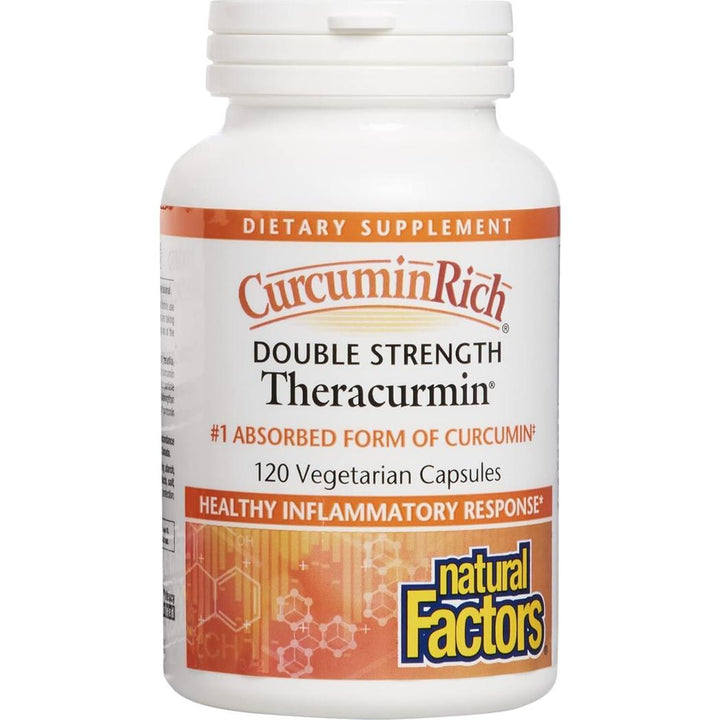 Suplemento Theracurmin de doble potencia de Natural Factors CurcuminRich, 120 cápsulas 