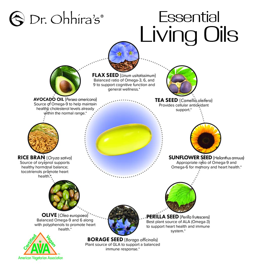 Dr. Ohhira's Essential Formulas Vegan Omega 3, EFA and Fish Oil Alternative, 60 Capsules Essential Formulas