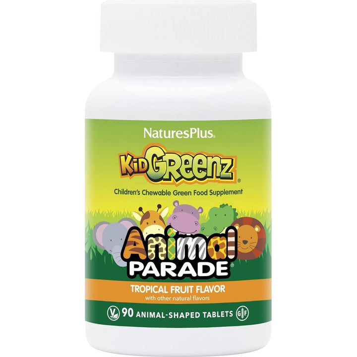 Nature's Plus Animal Parade® KidGreenz® - Tabletas masticables para niños (90 unidades)