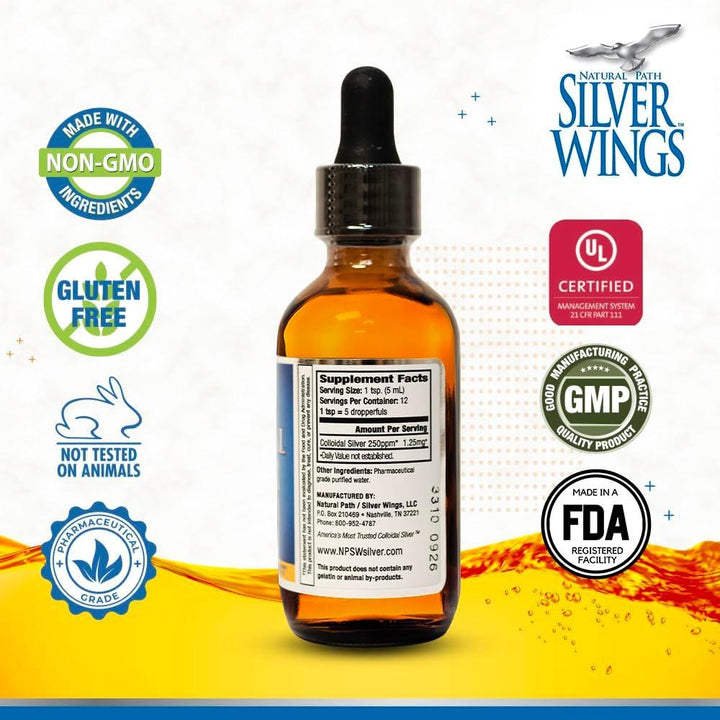 Natural Path / Silver Wings Colloidal Silver 250 ppm 2 oz