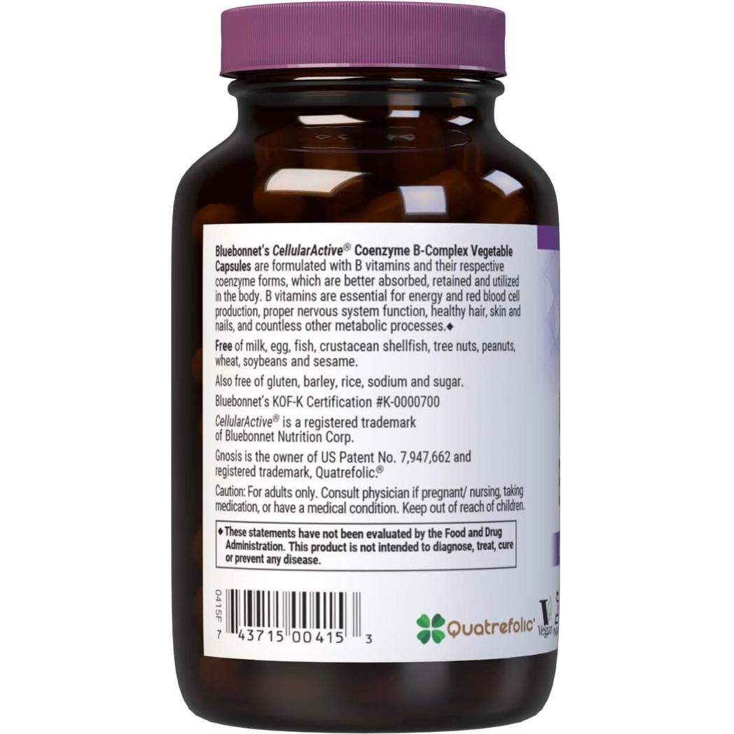 Bluebonnet Nutrition Cellular Active Coenzyme B Complex 100 Capsules