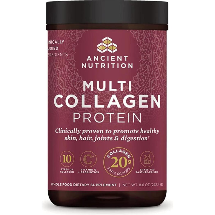 Proteína de colágeno de Ancient Nutrition sin sabor, proteína de colágeno múltiple, péptidos de colágeno hidrolizado, 8,6 oz