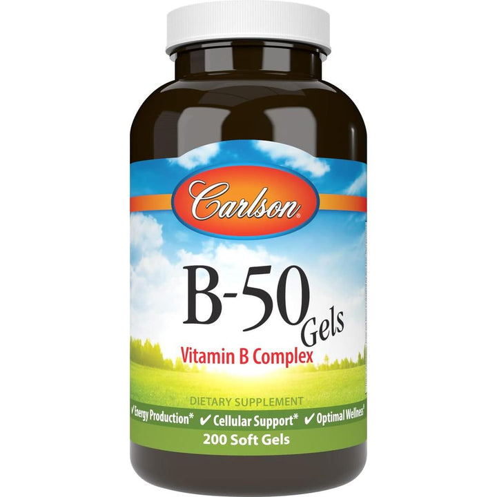 Complejo de vitamina B en gel Carlson Labs B 50, 200 cápsulas blandas