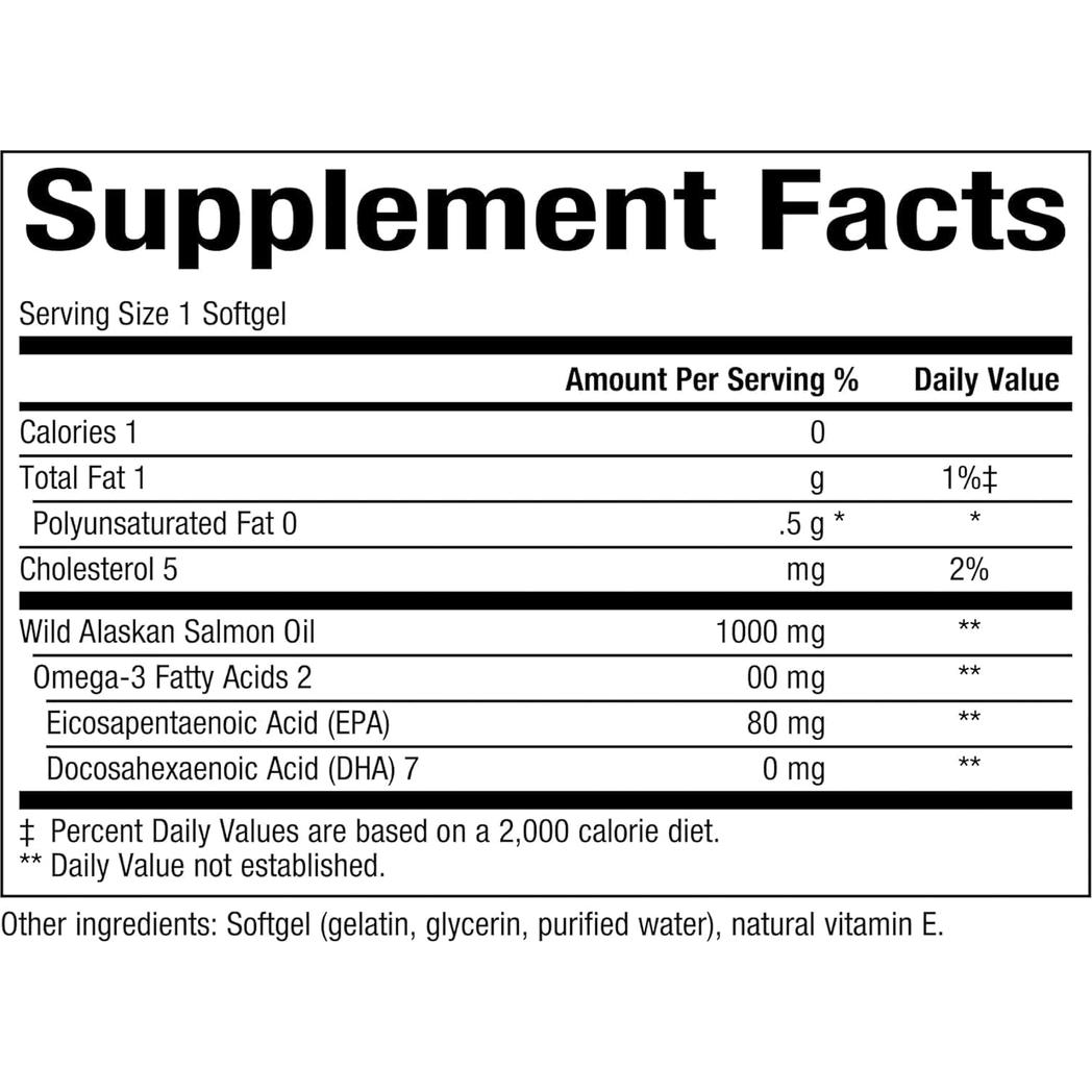 Natural Factors, Wild Alaskan Salmon Oil 180 softgels