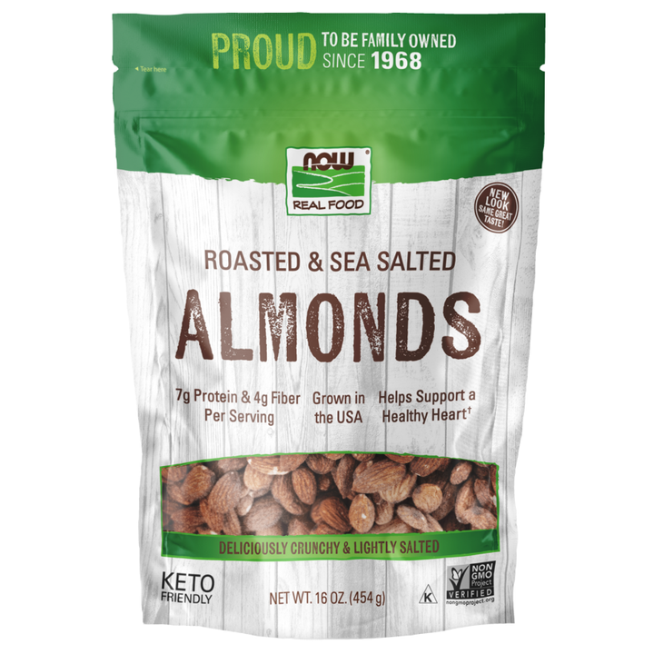 Now Foods Almonds, Roasted & Sea Salted 1lb