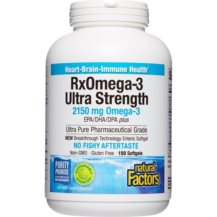 Natural Factors RX Omega-3 Ultra Strength 2150 mg Omega-3 EPA/DHA/DPA 150 cápsulas blandas 