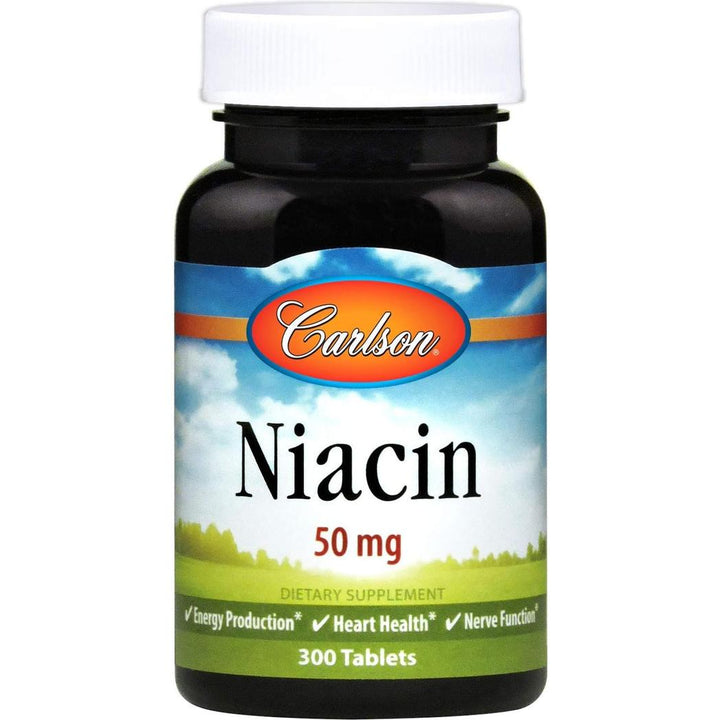 Carlson Labs, Niacina, 50 mg, 300 comprimidos sin gluten