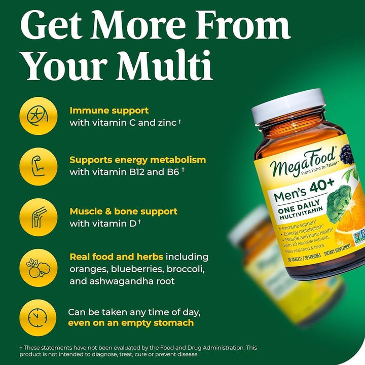 MegaFood Men's 40+ One Daily Multivitamin 60 tablets